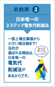 お約束3 日本唯一の2ステップ電気代削減法