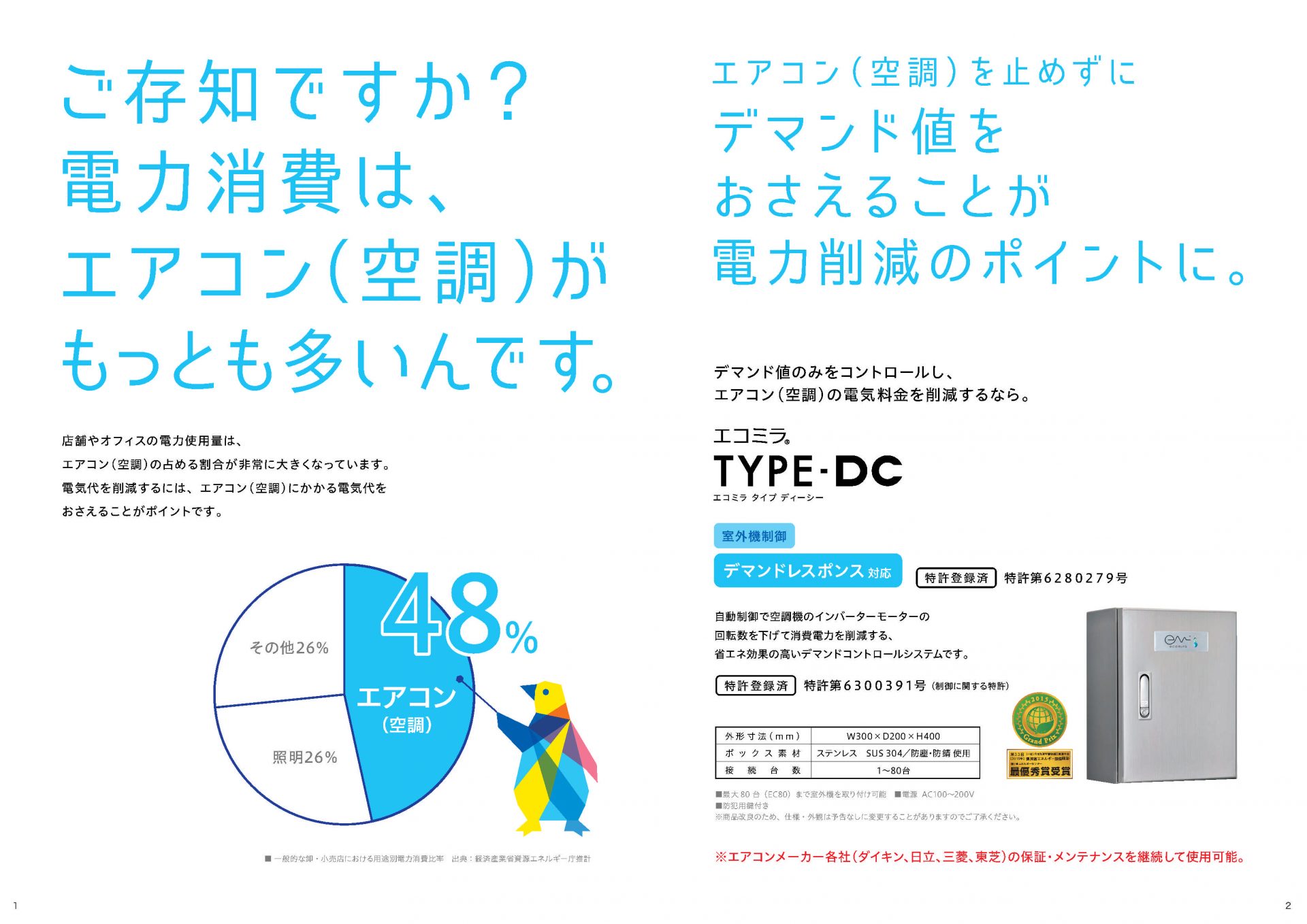 エコミラTR電力削減例